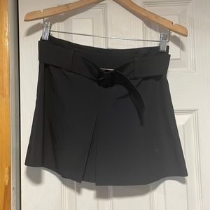 junya watanabe schooler Belted Stretch-Wool Mini Skirt